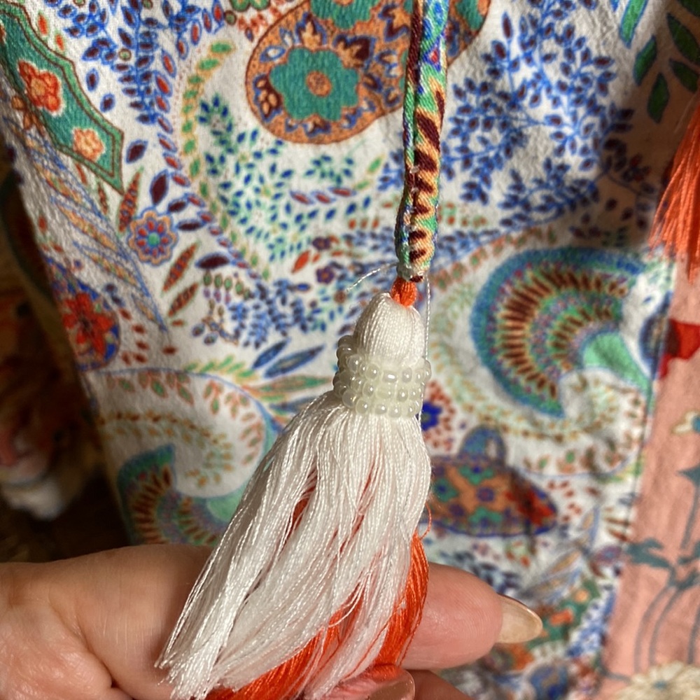 Jon Mark Patchwork Boho Top W Embroidered Lace Sl… - image 7